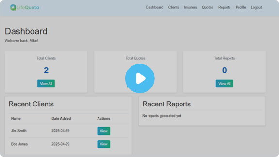 LifeQuota Dashboard Demo